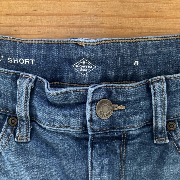 St. John's Bay Blue Jean Shorts Distressed Cut-Off Style - Picture 4 of 7